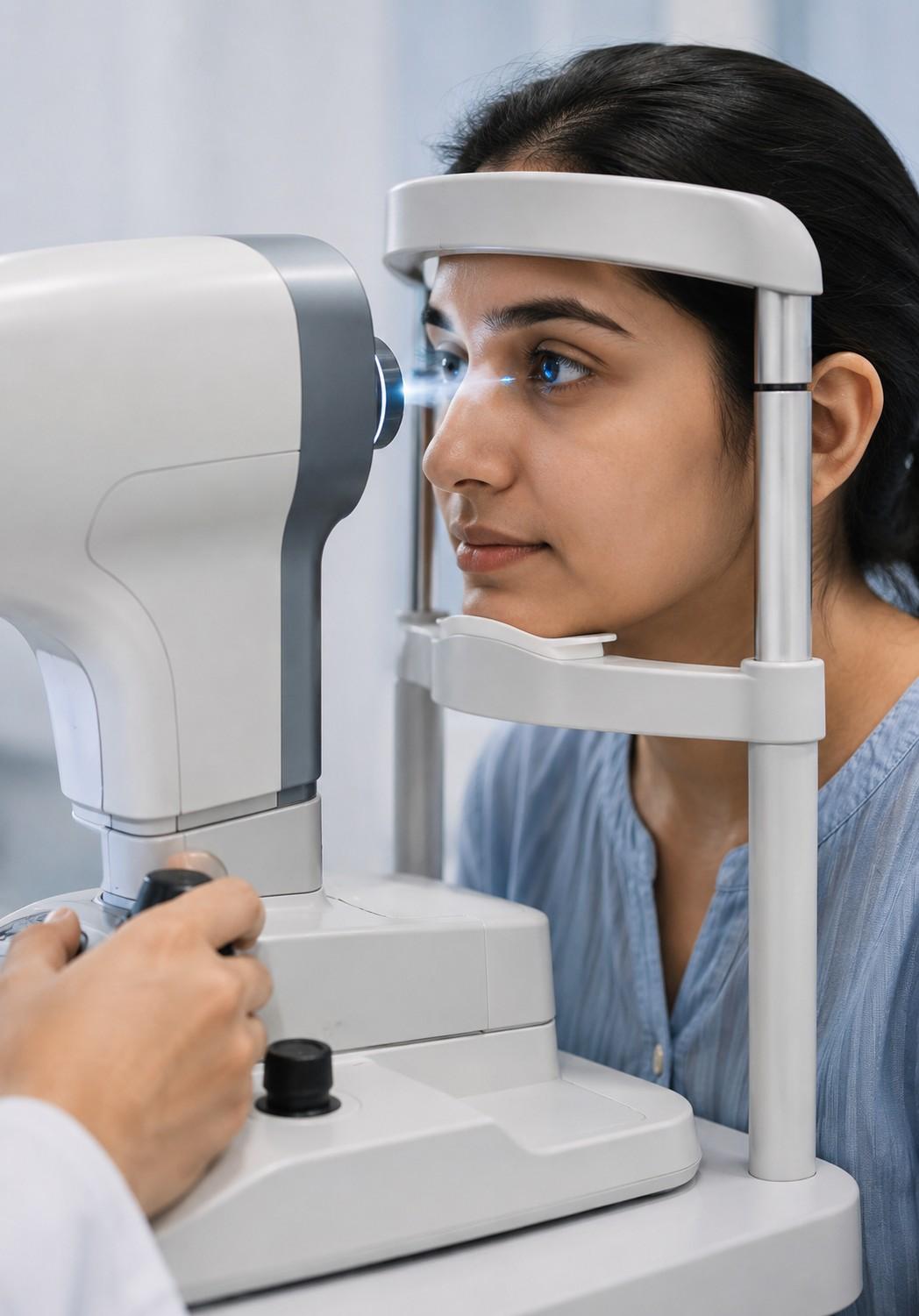 Non-Contact Tonometry Air Puff Eye Pressure Test in Vadodara at Sattva Eye Hospital