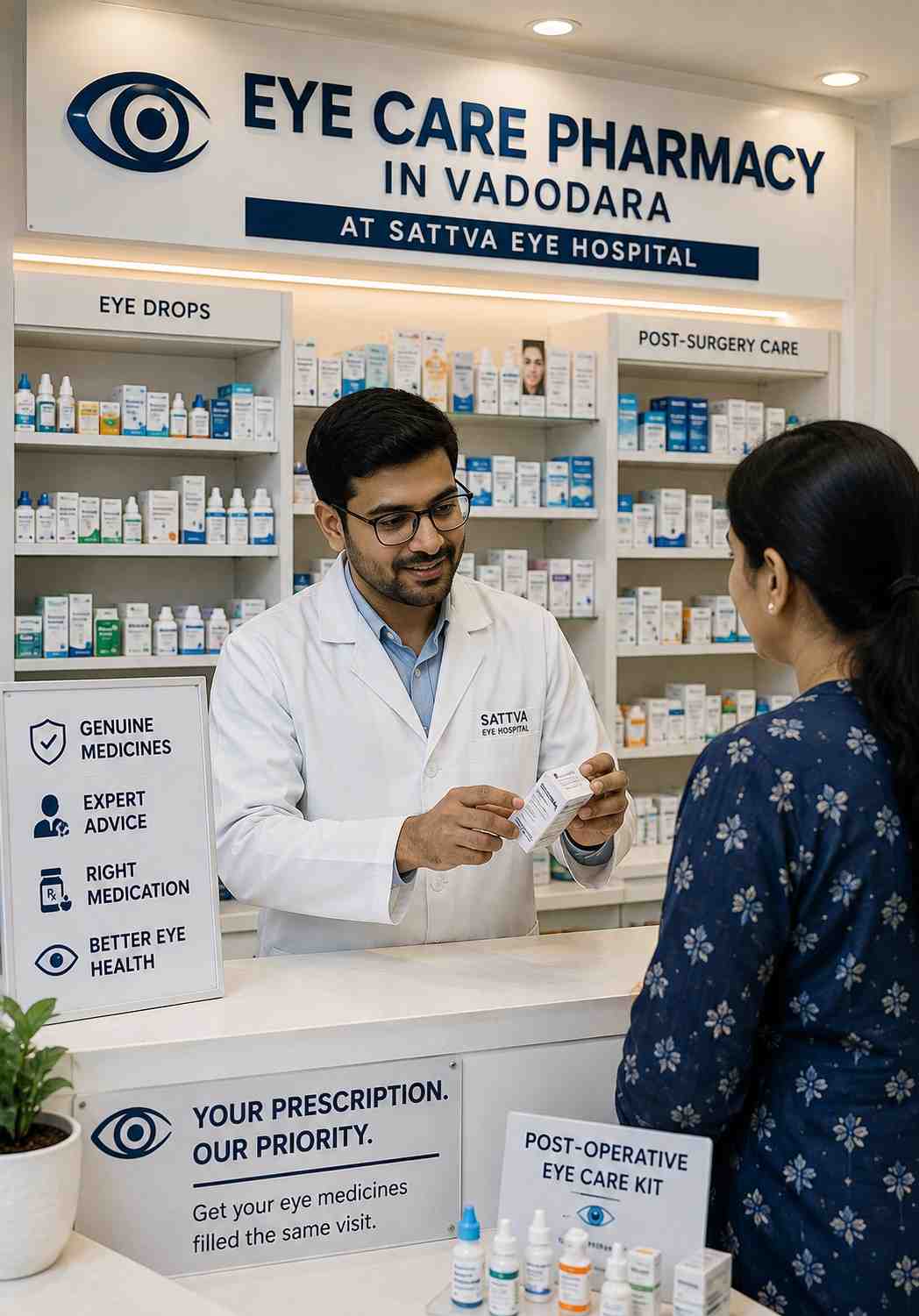 Eye Care Pharmacy in Vadodara at Sattva Eye Hospital